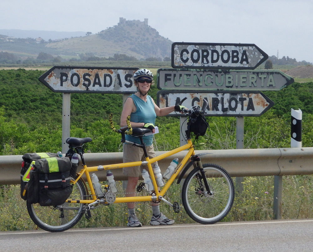 Terry Struck and the Bee with the Castle of Almodóvar del Rio in the background.